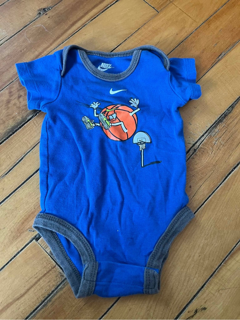 Nike Boys' Blue & Gray 'Just Do It' One-Piece Bodysuit Set - Picture 5 of 5